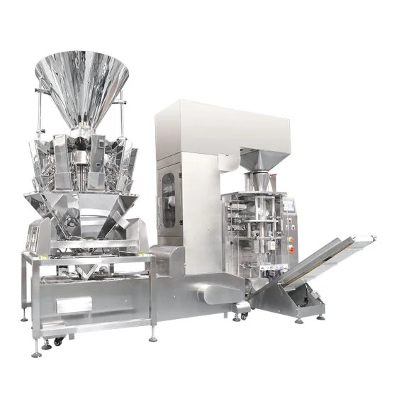 Secondary feeding vertical packaging machine