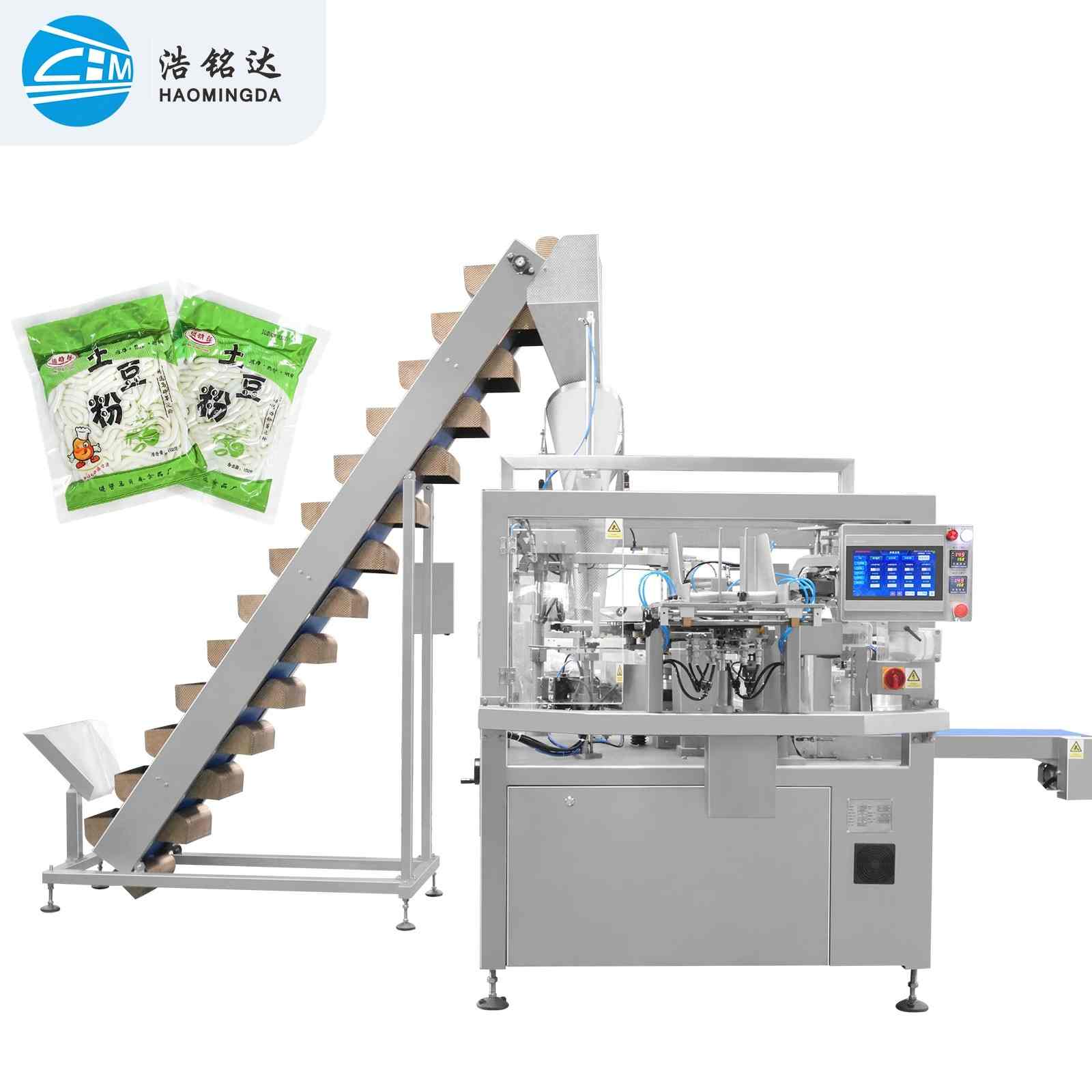 Chain-Bucket Feeding Premade Pouch Packaging Machine