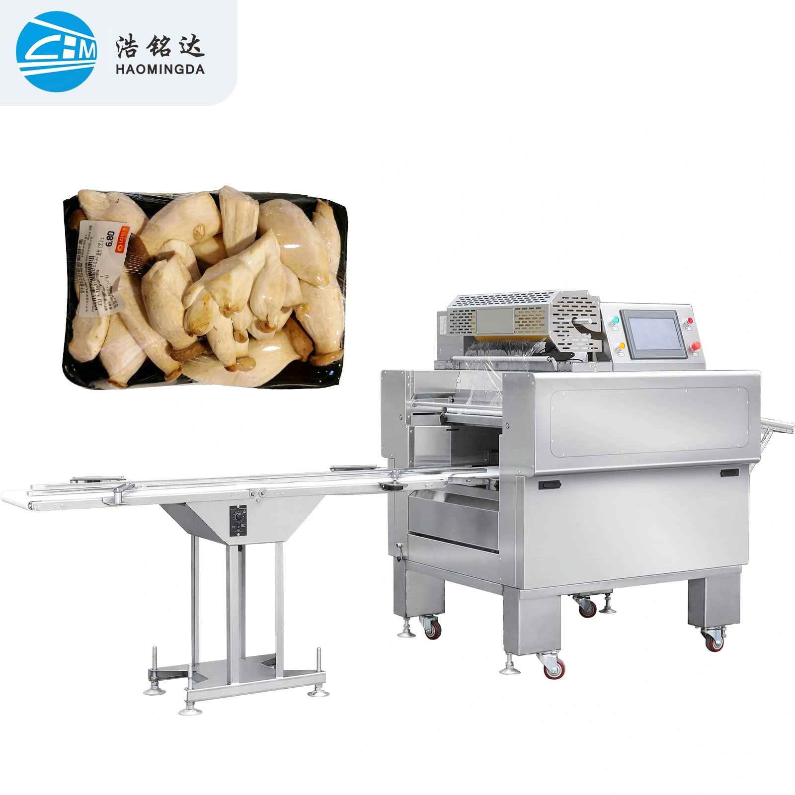 Fully Automatic Cling Film Packaging Machine – With Tray